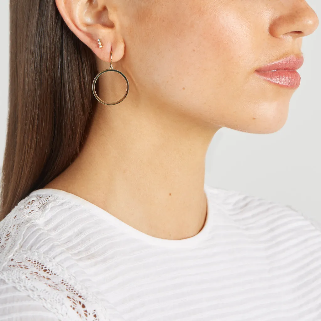 Open Circle Drop Earrings