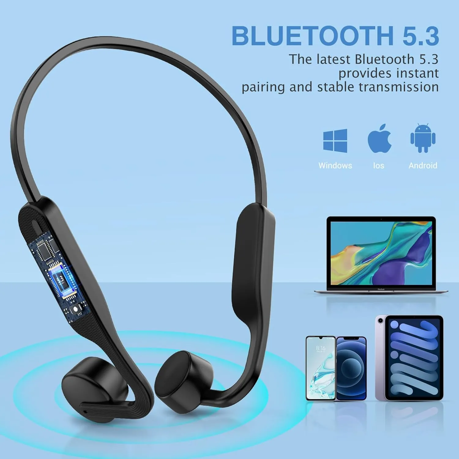 Open Ear Bone Conduction Wireless Headphones