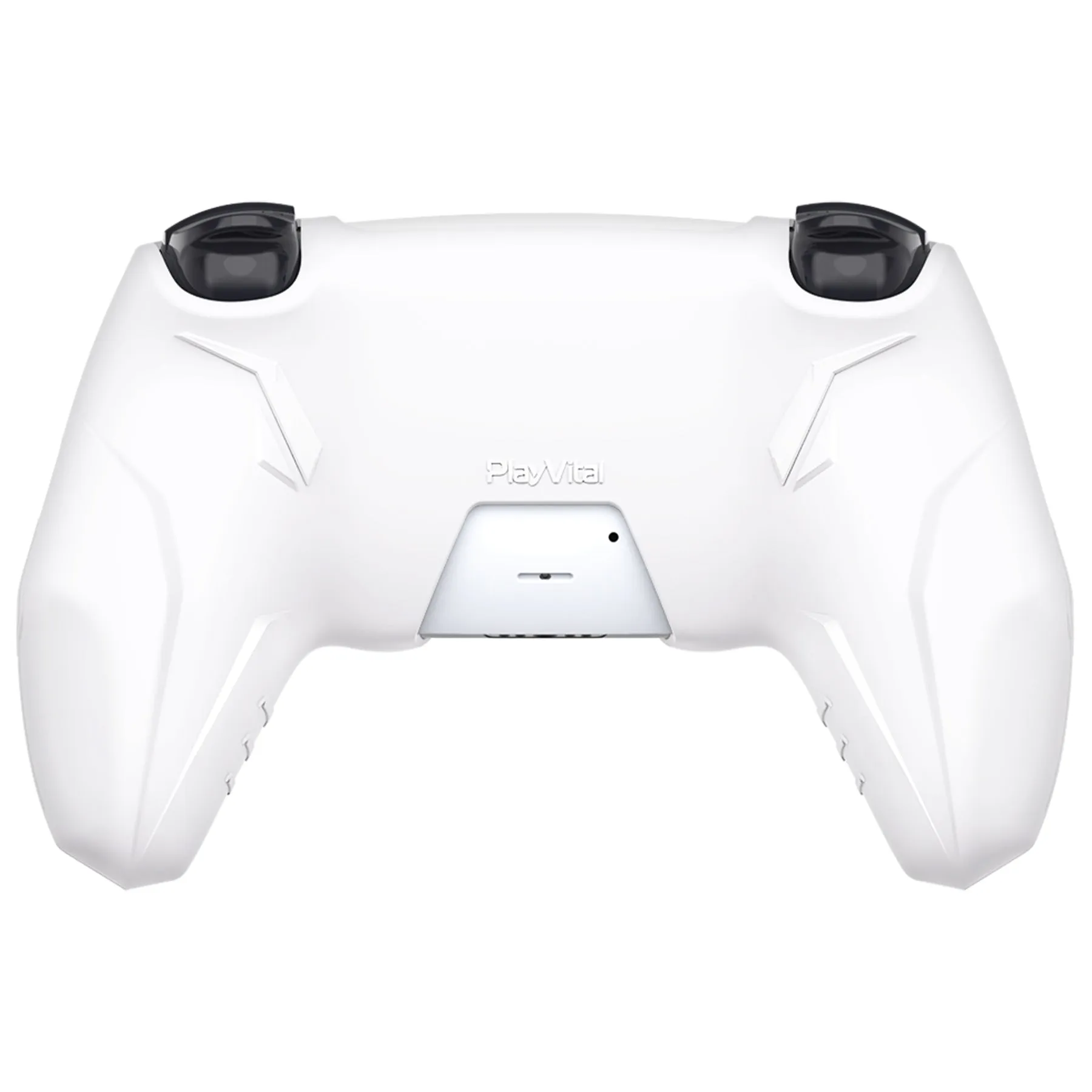 PlayVital Futuristic CyberMech Design Silicone Grip Skin with Thumb Grips for PS5 Wireless Controller, Compatible with PS5 Official Charging Dock - White - CHXPFP002