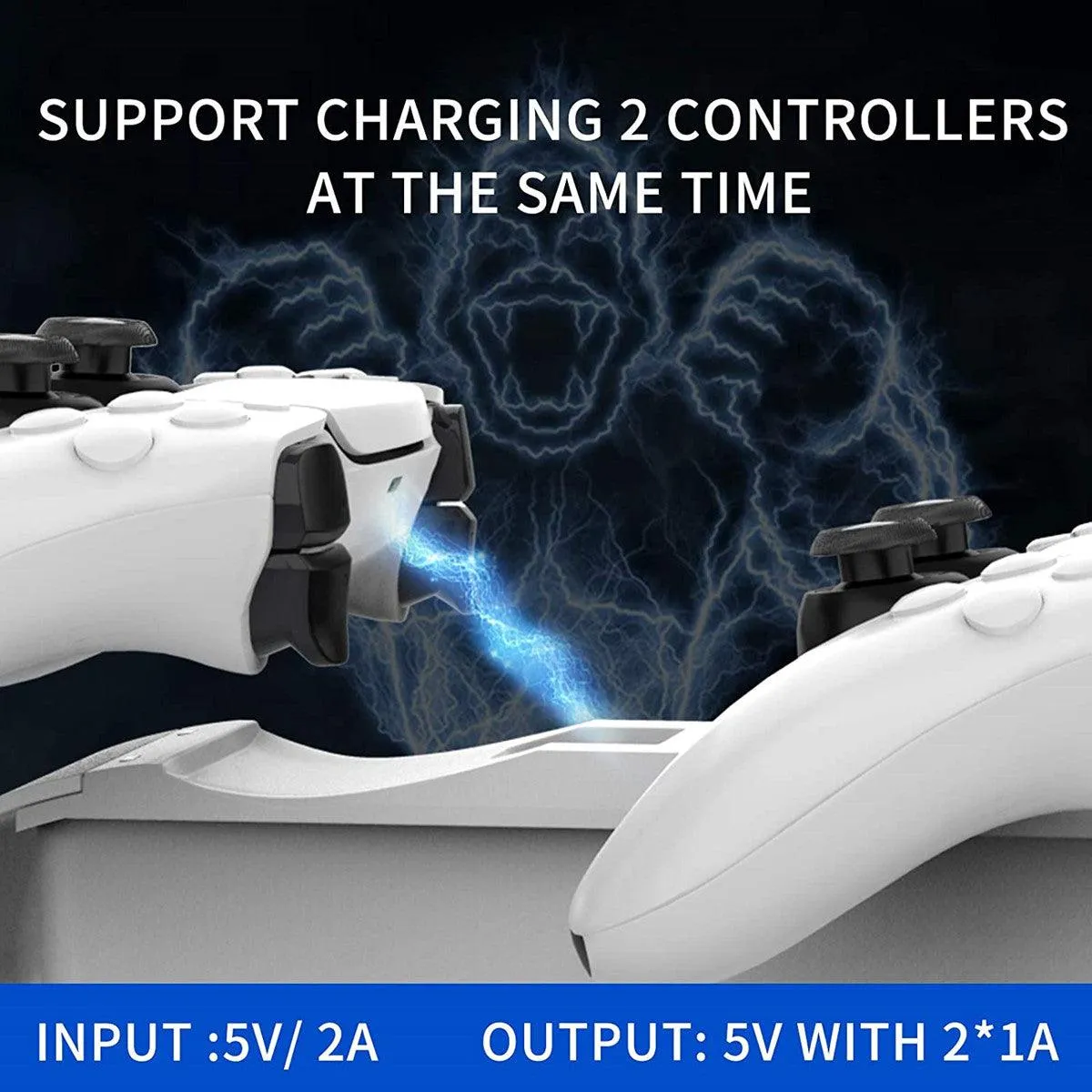 PS5 Controller Charging Station LED Charging Indicator Safety Chip Design