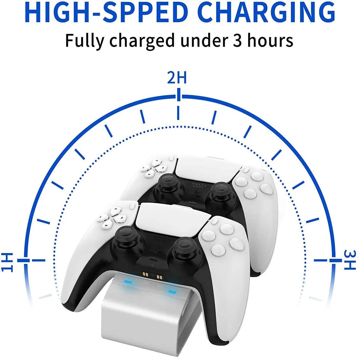 PS5 Controller Charging Station LED Charging Indicator Safety Chip Design