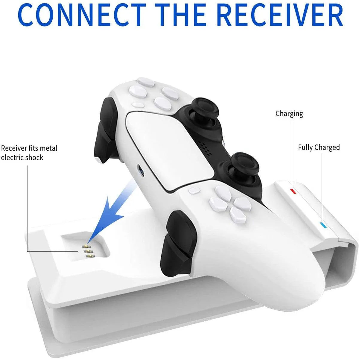 PS5 Controller Charging Station LED Charging Indicator Safety Chip Design