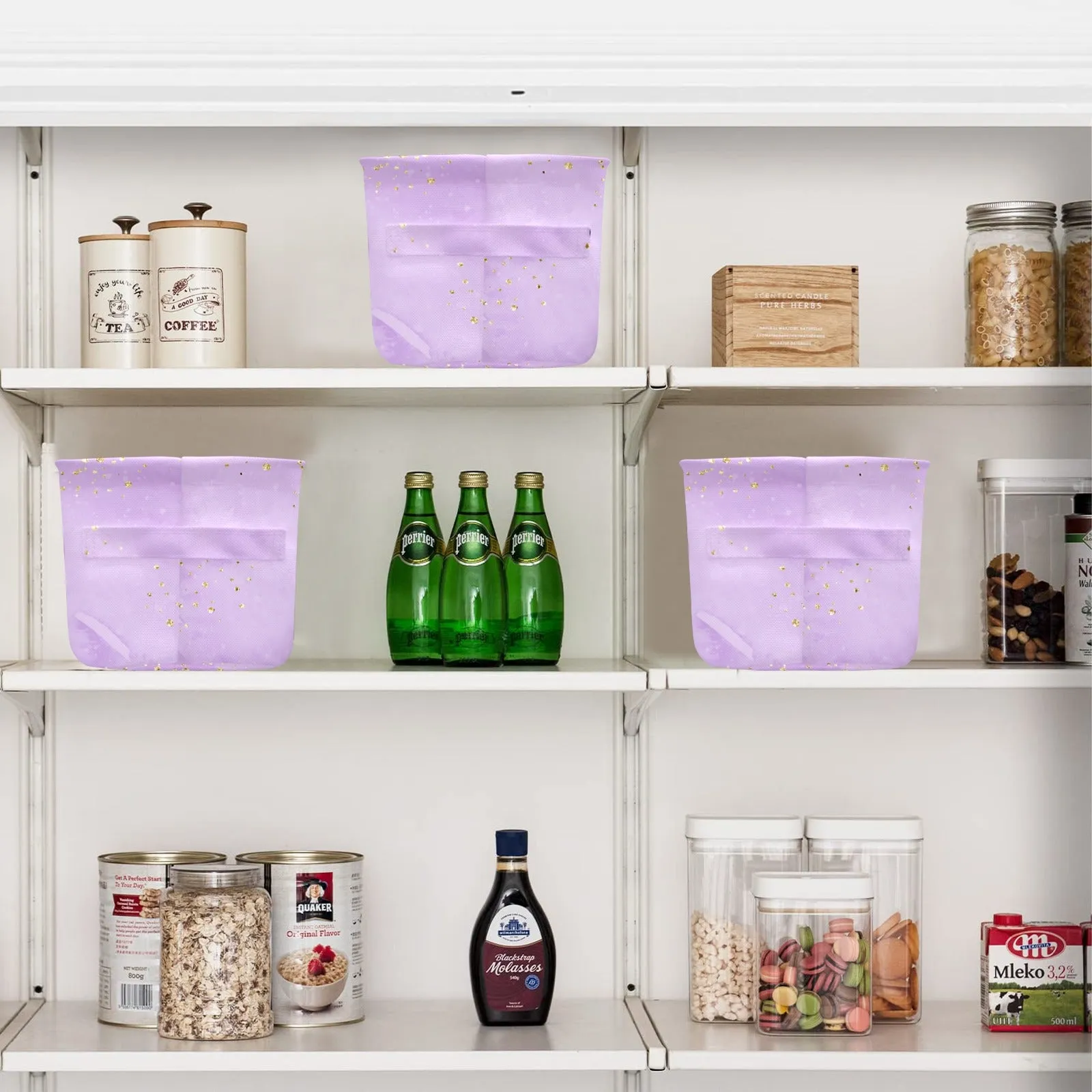 Purple Fabric Storage Basket