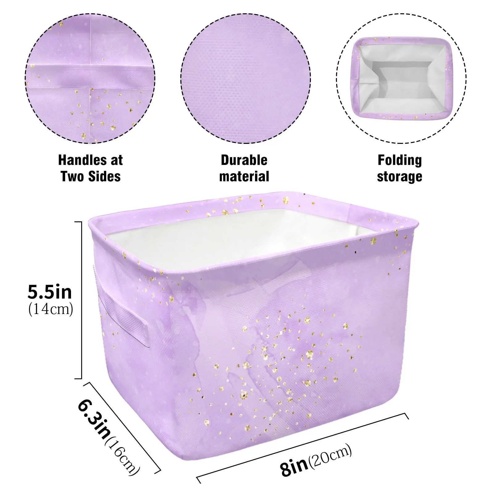 Purple Fabric Storage Basket