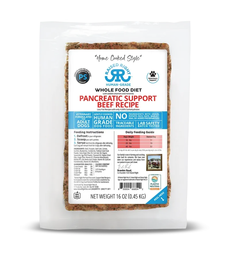 Raised Right - Homecooked Dog Food - Pancreatic Support