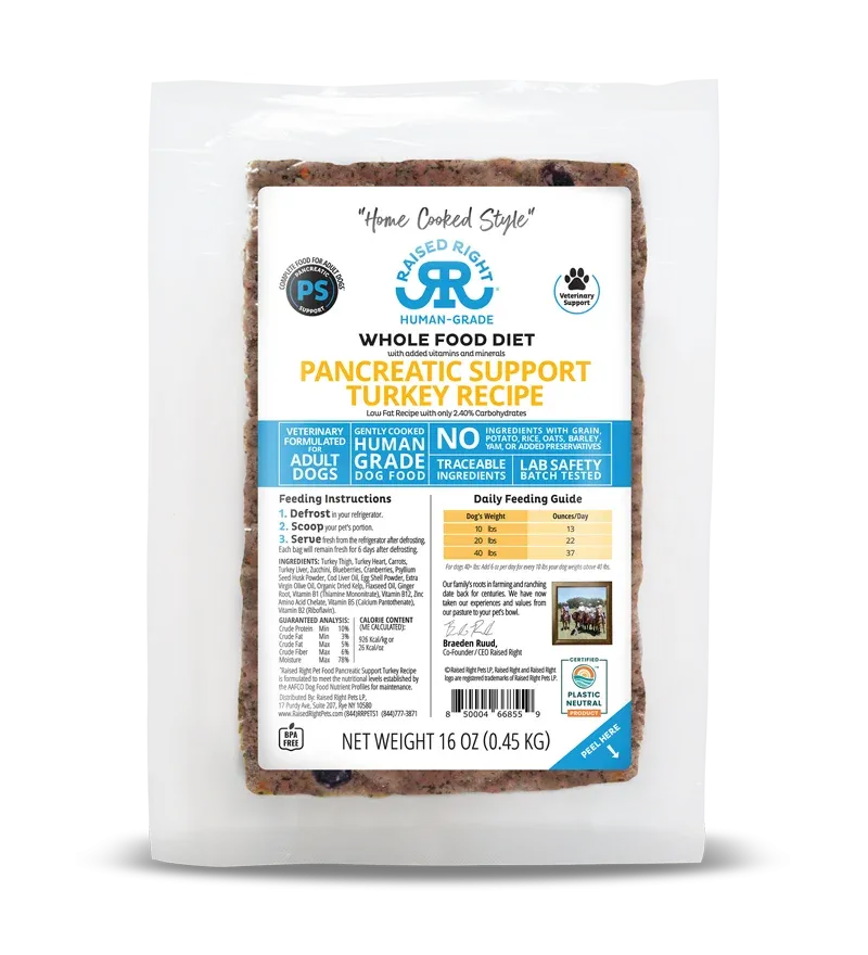 Raised Right - Homecooked Dog Food - Pancreatic Support