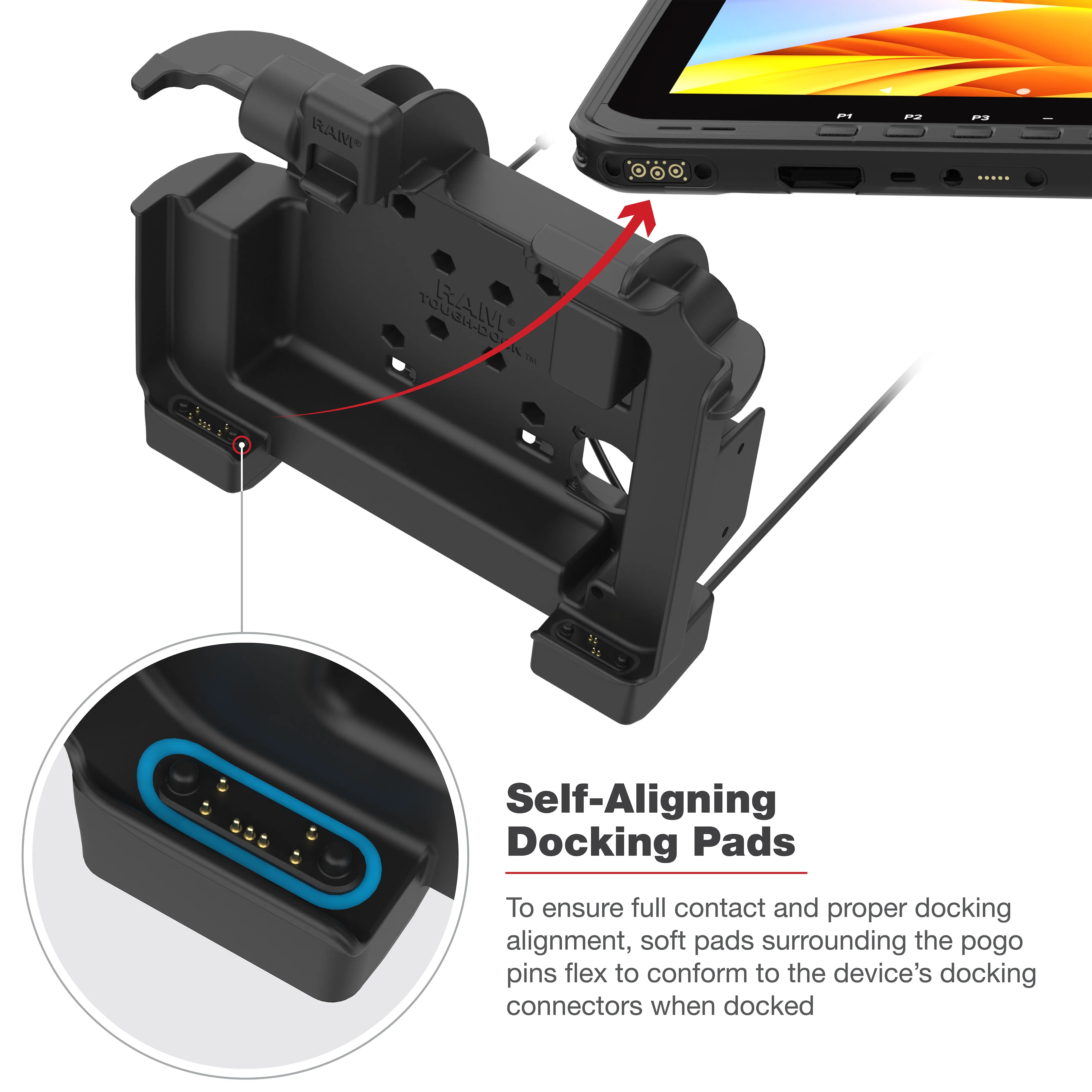 RAM® Power   Data Locking Dock for Zebra ET6x