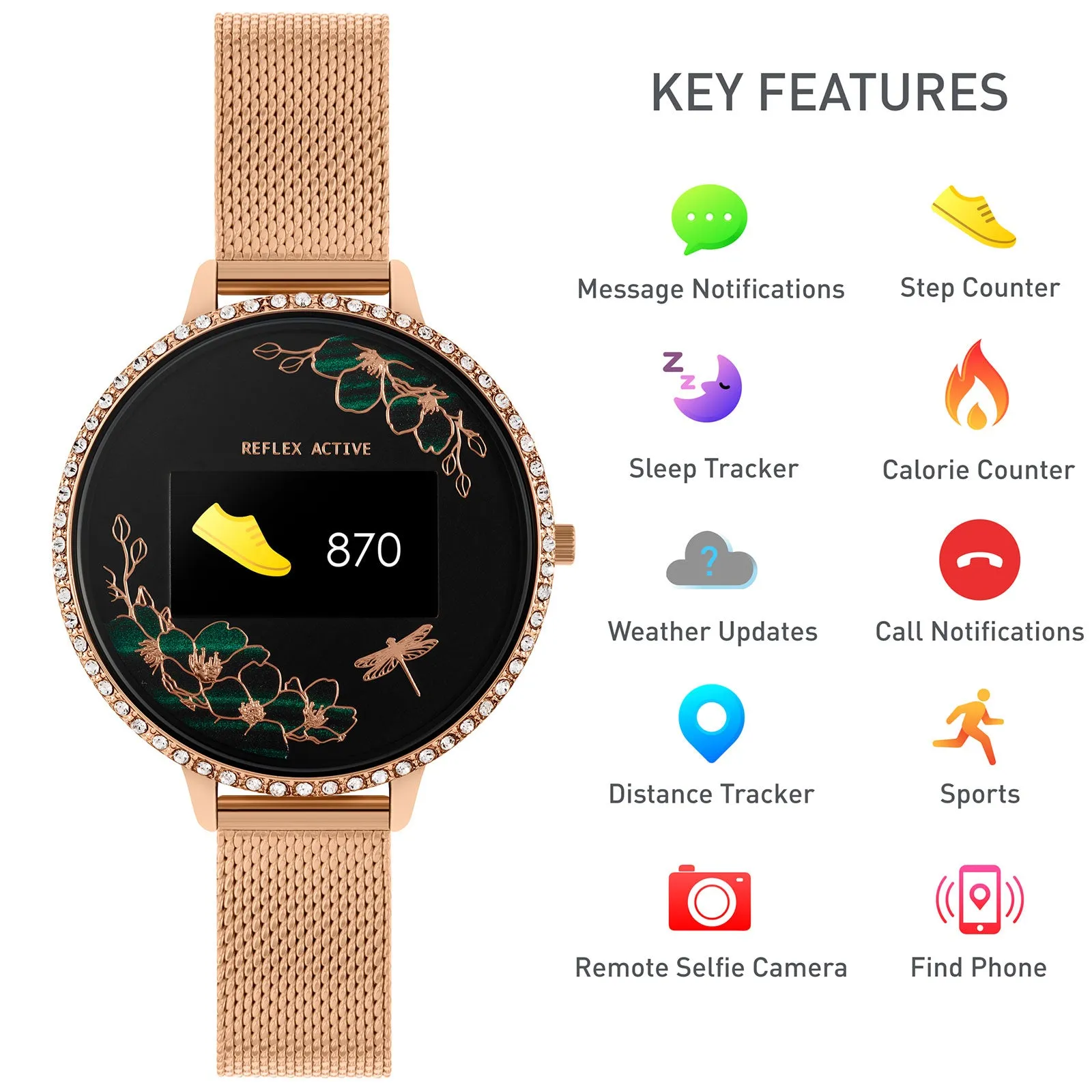 Reflex Active Smart Watch Rose Tone Series 03 RA03-4044