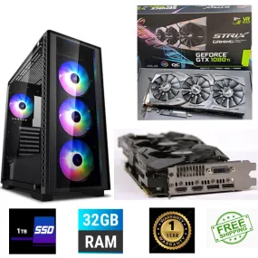 RGB Gaming PC Ryzen 5 5500 32GB RAM 1TB SSD GTX 1630 4GB Graphics Card Wi-Fi and Bluetooth Ready Windows 10 Loaded