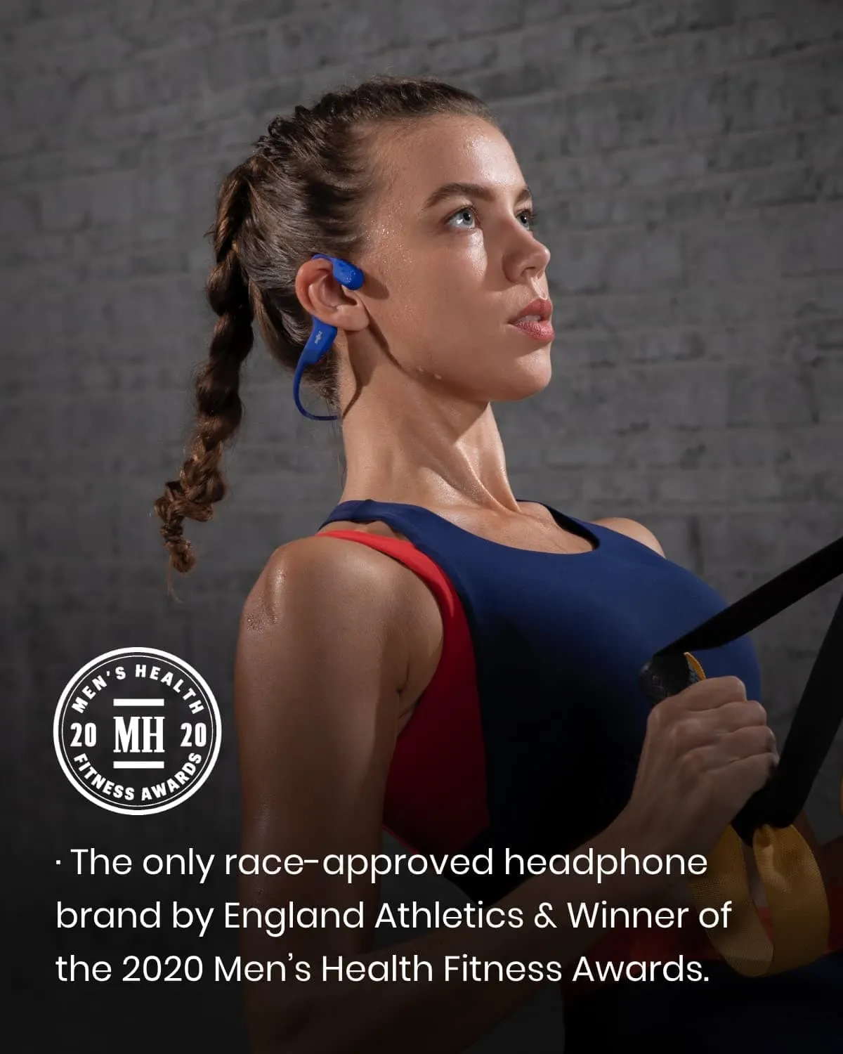 Shokz Openrun Mini Bone Conduction Sports Headphones, Bluetooth Wireless Earphones with Mic, 8H Playtime, Open-Ear Waterproof for Running Workout - Blue