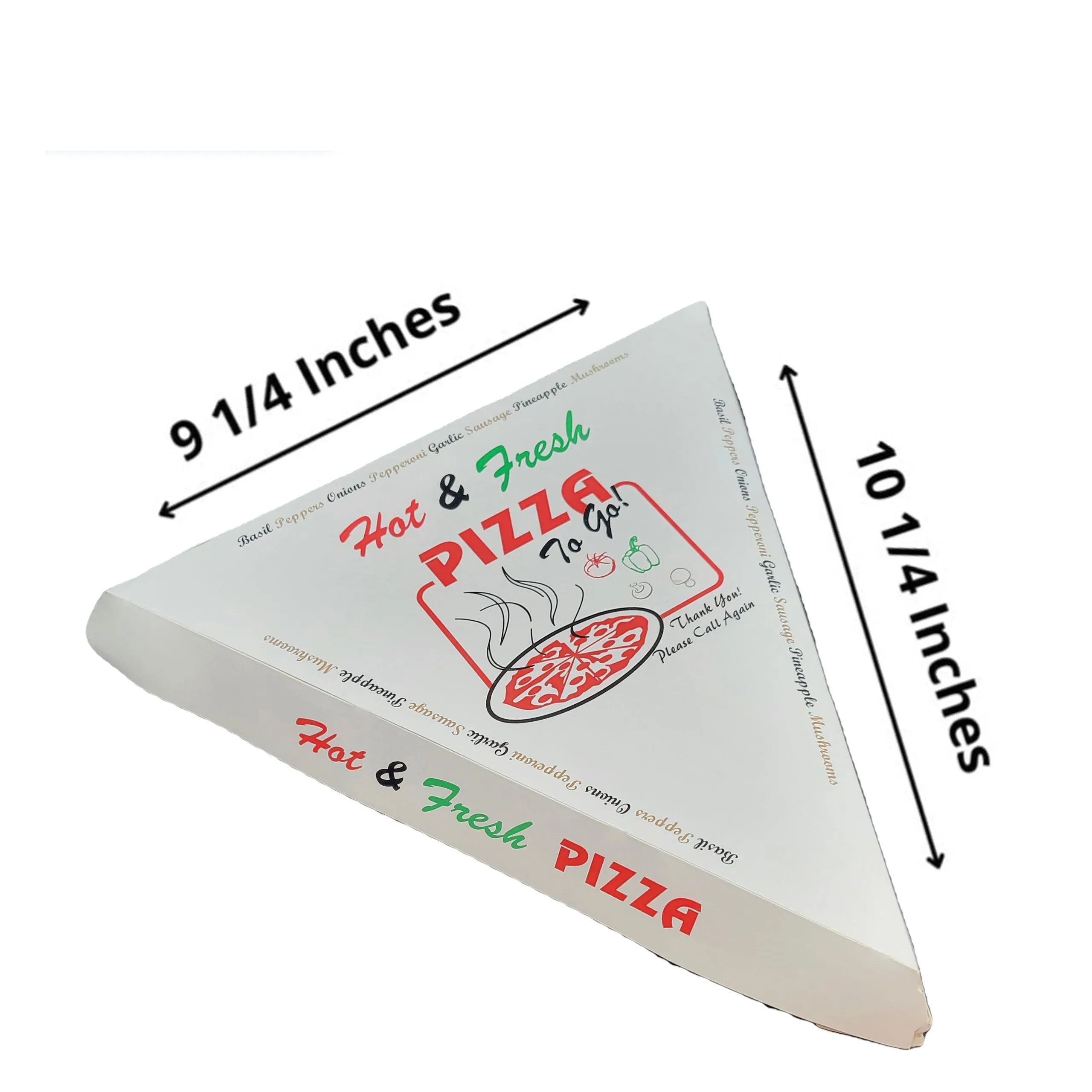 Single Pizza Slice Box with 4 Color Print "Hot & Fresh" Pizza