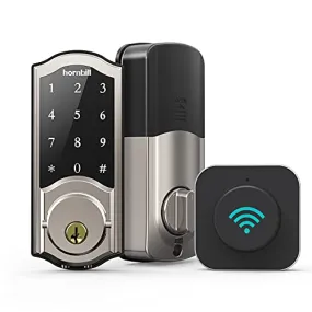 Smart Deadbolt Locks with Keypad, hornbill Keyless Entry Digital Front Door Lock with Wi-Fi Bridge, Bluetooth Electronic Auto Lock Work with Alexa, App Control for Homes, Offices and Apartments