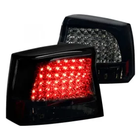 Spec-D 05-08 Dodge Charger LED Glossy Black Tail Lights Smoked Lens