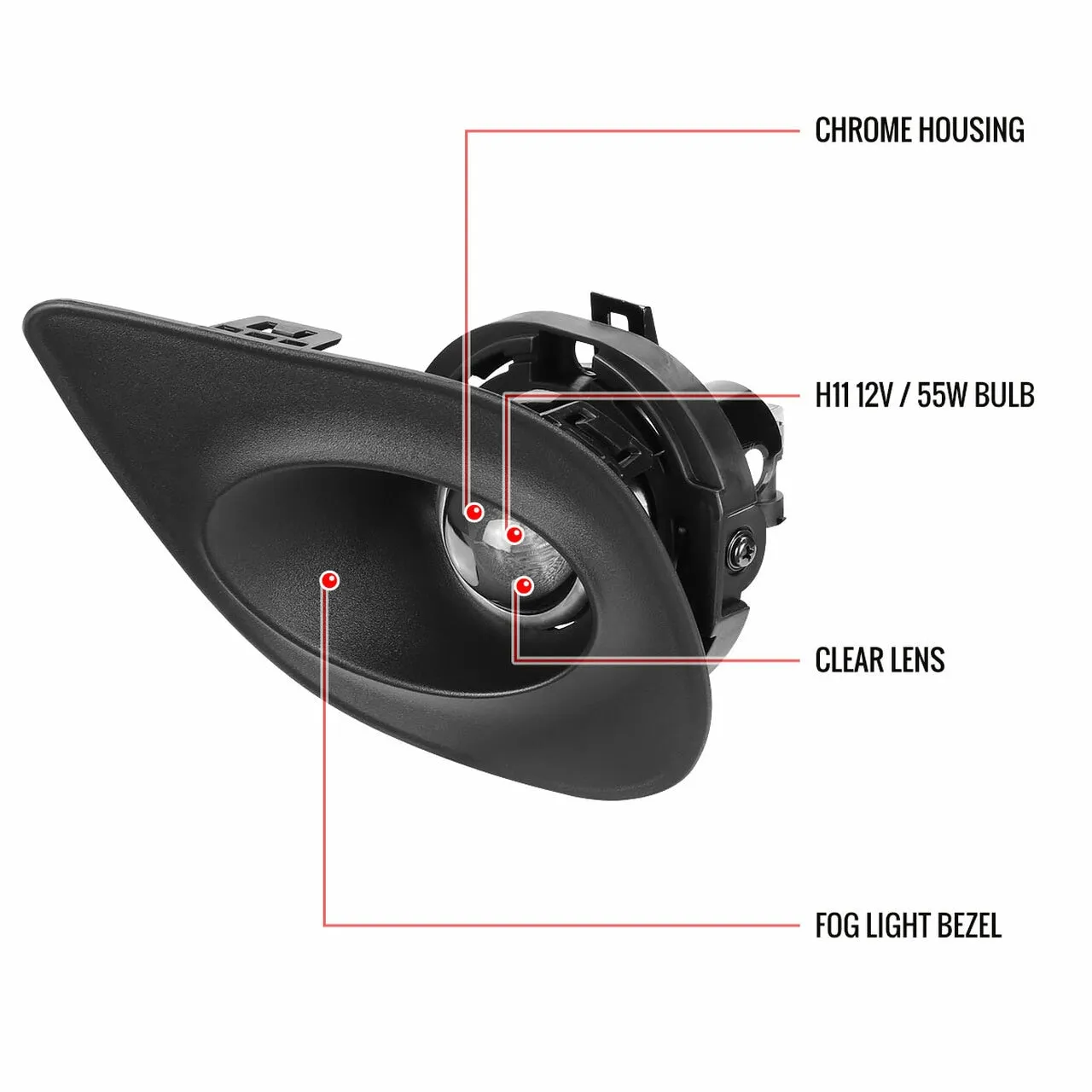 Spec-D OEM Fog Lights Dodge Charger (2015-2020) Chrome Housing - Clear Lens