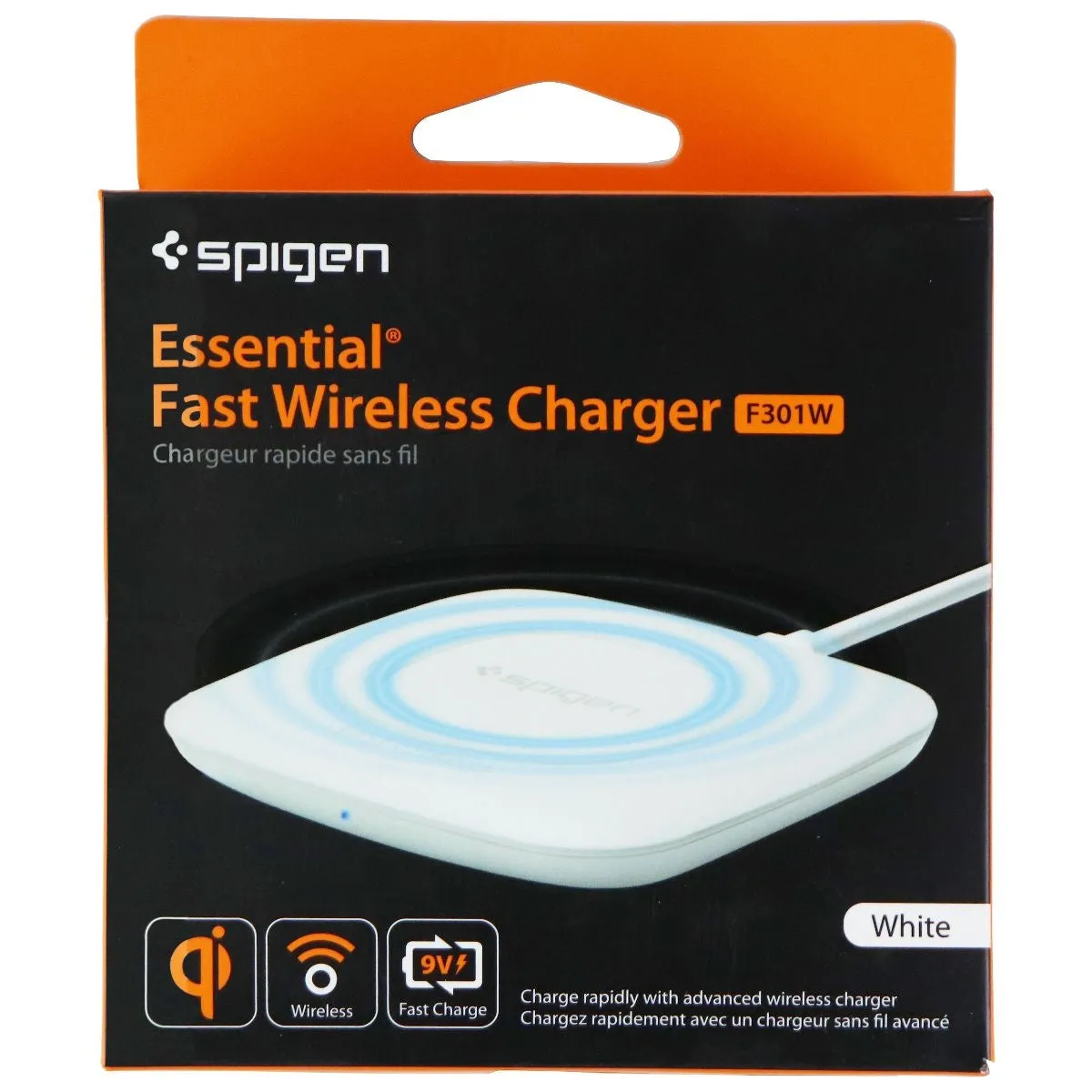 Spigen Essential (9V/1A) Qi Fast Charge Wireless Charger Pad - White