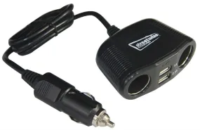 Streetwize 12v Twin Socket & Twin USB Car Charger