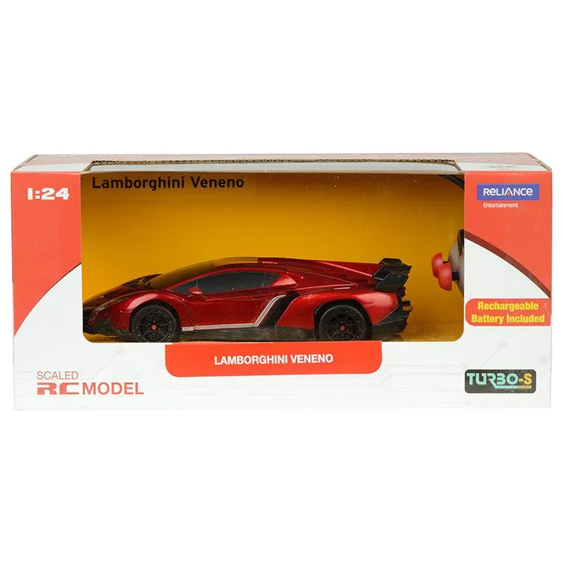 TurboS 1:24 Remote Controlled Lamborghini Veneno Licensed, Red