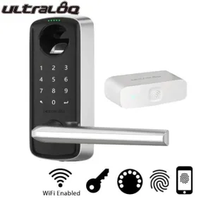 Ultraloq - Electronic Smart Lever Set w/ Wi-Fi Bridge - Finger Print Reader - Bluetooth - Touchscreen Keypad - Key Override