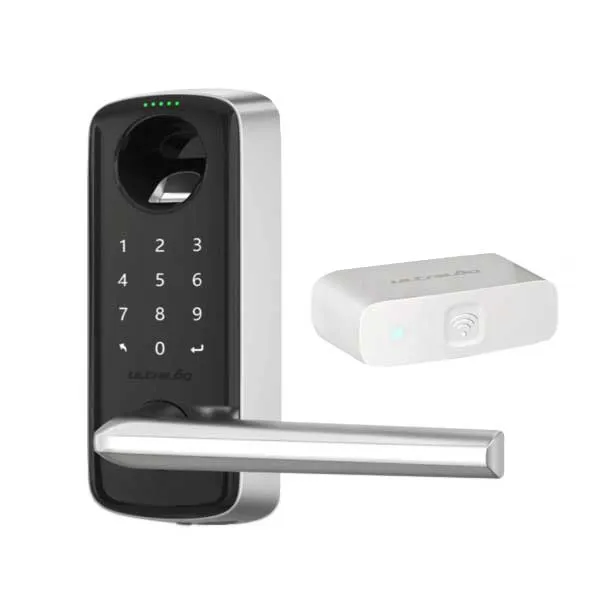 Ultraloq - Electronic Smart Lever Set w/ Wi-Fi Bridge - Finger Print Reader - Bluetooth - Touchscreen Keypad - Key Override