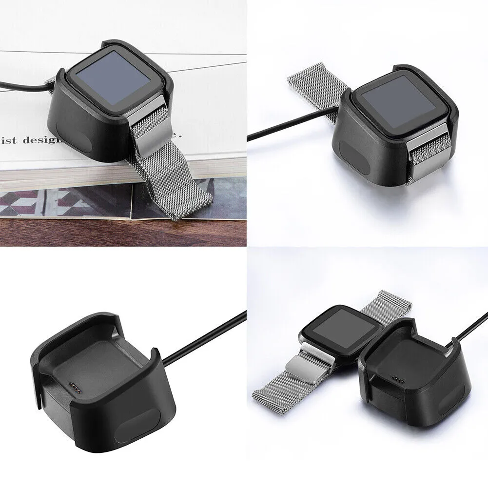 US 2-4Pc For Fitbit Versa Smart Watch USB Charging Cable Power Charger Dock