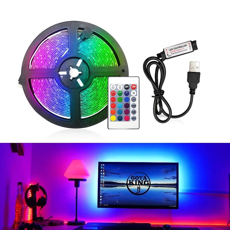 USB LED Strip Light RGB 2835 50CM 1M 2M 3M 4M 5M DC 5V Powered Backlight Flexible Ribbon Decor Screen TV Background Lighting