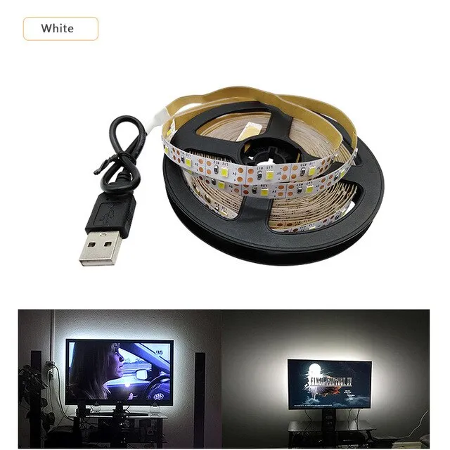 USB LED Strip Light RGB 2835 50CM 1M 2M 3M 4M 5M DC 5V Powered Backlight Flexible Ribbon Decor Screen TV Background Lighting