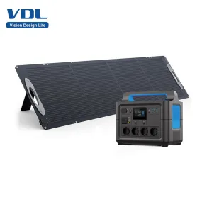 VDL Portable Power Station 1228Wh/1500W With 200W Solar Panel Fast Charging Generator for Home Outdoor Camping Emergency