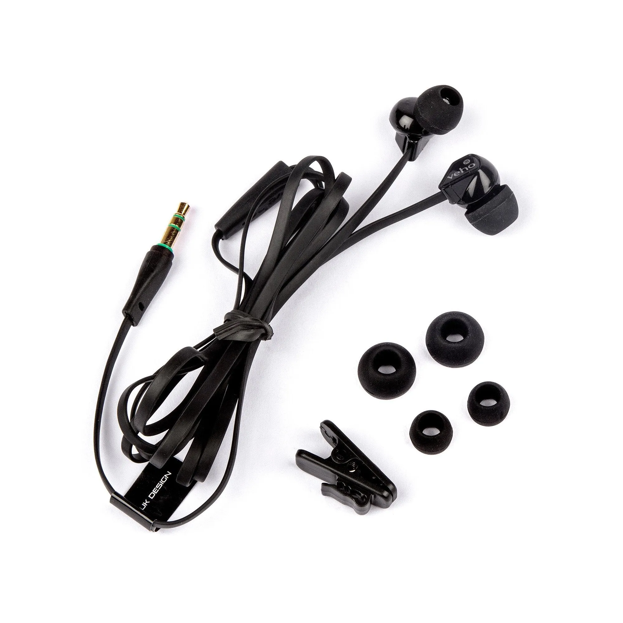 Veho 360 Z-1 In-Ear Headphones | Wired | Noise Isolating | Flex Anti-Tangle Cable | Stereo Sound | Earphones - Black