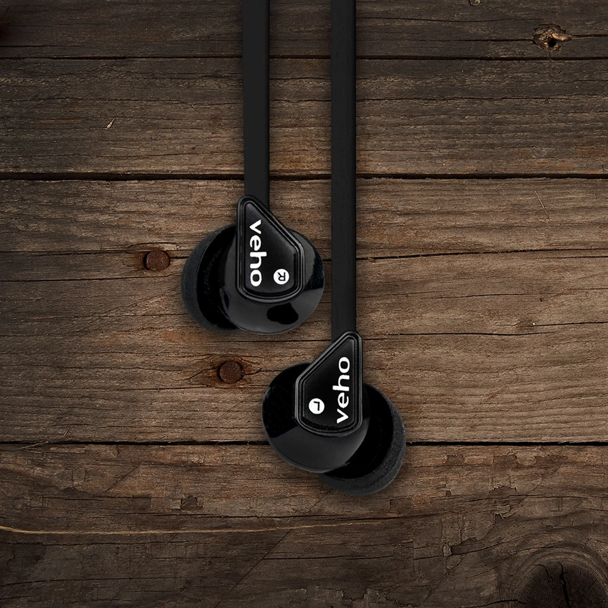 Veho 360 Z-1 In-Ear Headphones | Wired | Noise Isolating | Flex Anti-Tangle Cable | Stereo Sound | Earphones - Black