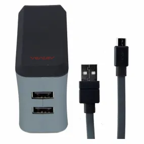 Ventev (504859) 3.3Ft 2port Wall Charger & Cable for Micro USB Devices - Gray