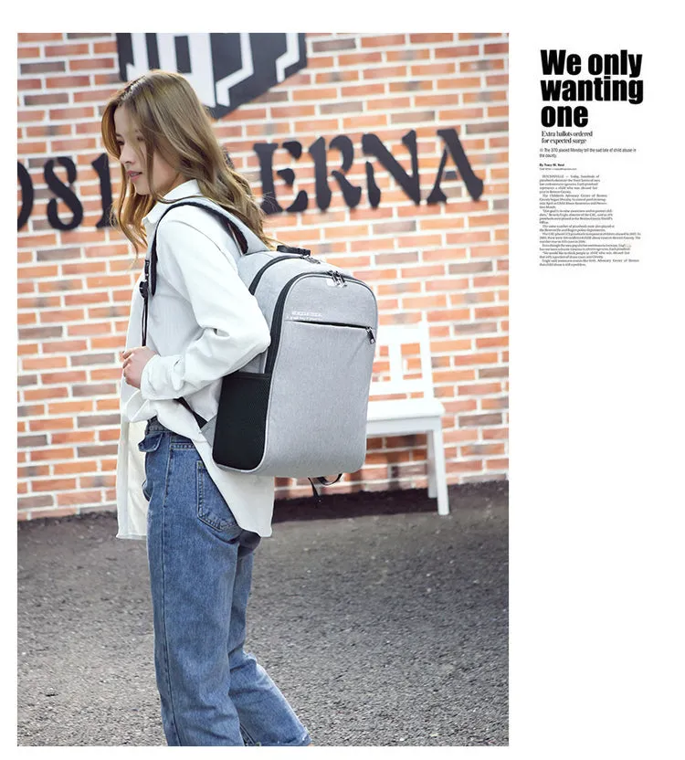 WANGKA USB Charging Laptop Backpack 15.6 inch Anti Theft Women Men School For Teenage Girls College Travel Backpack Nylon