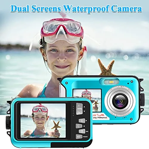 Waterproof Camera Underwater Camera 10FT Dual Screens Selfie