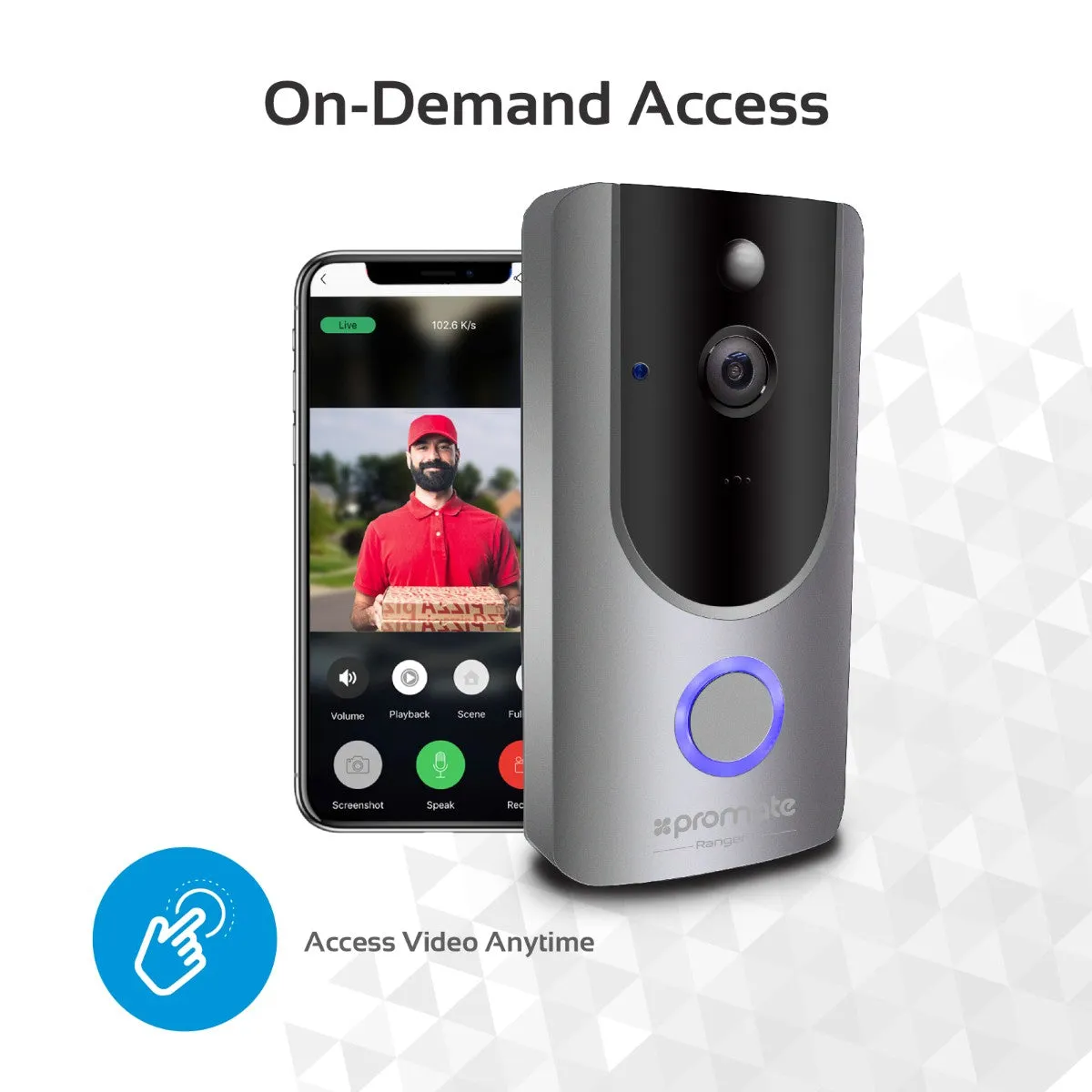 Wi-Fi HD Video Doorbell with Smart Motion Security System