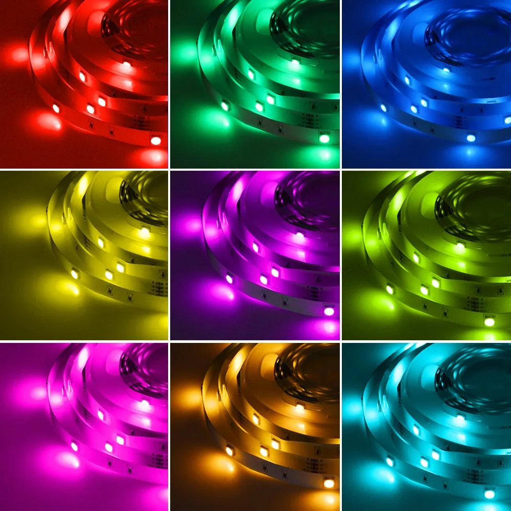 Wifi LED Strip 5050 RGB 5M/10M/15M/20M/30M DC12V Neon Tape Lamp   IR/Bluetooth/ Wifi Remote   Power Adapter for Home Decoration