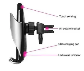 Wireless sensor car phone holder & charger.