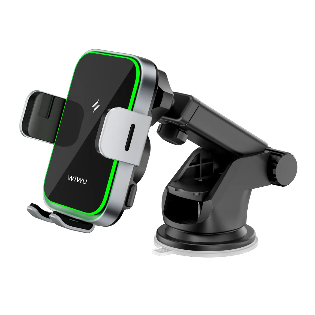 WiWU Car Mount CH-313 2 in 1 Universal Car Phone Holder for Air Vent Dashboard 15W Wireless charging Phone Stand in car 360 rotation Phone mount