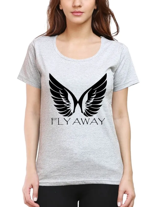 Women Cotton T Shirts (Wings Graphic)