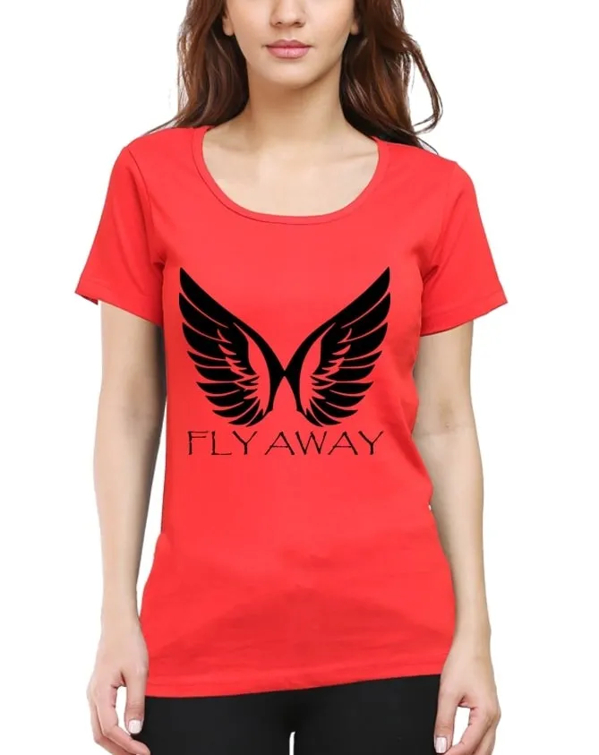 Women Cotton T Shirts (Wings Graphic)