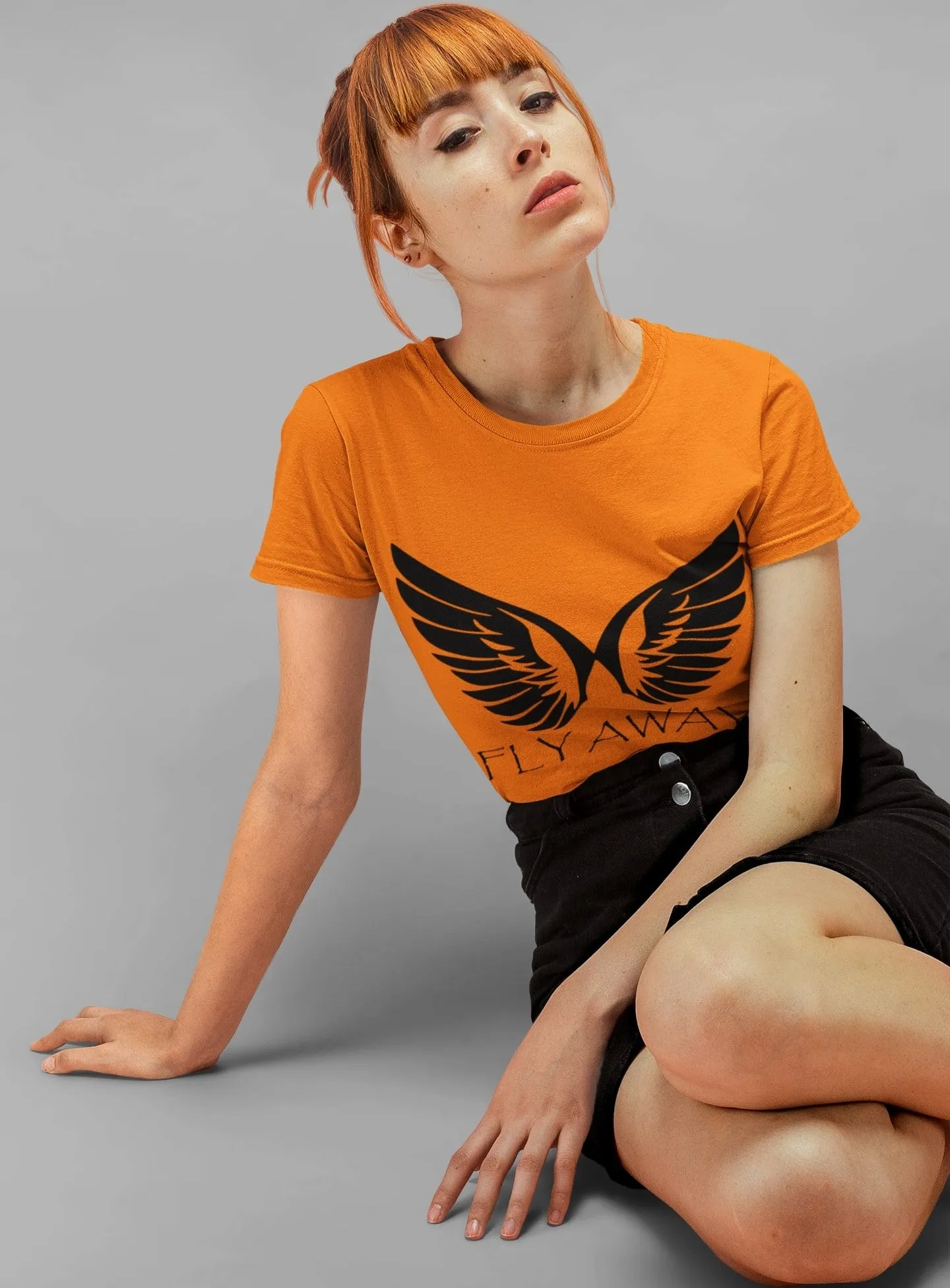 Women Cotton T Shirts (Wings Graphic)