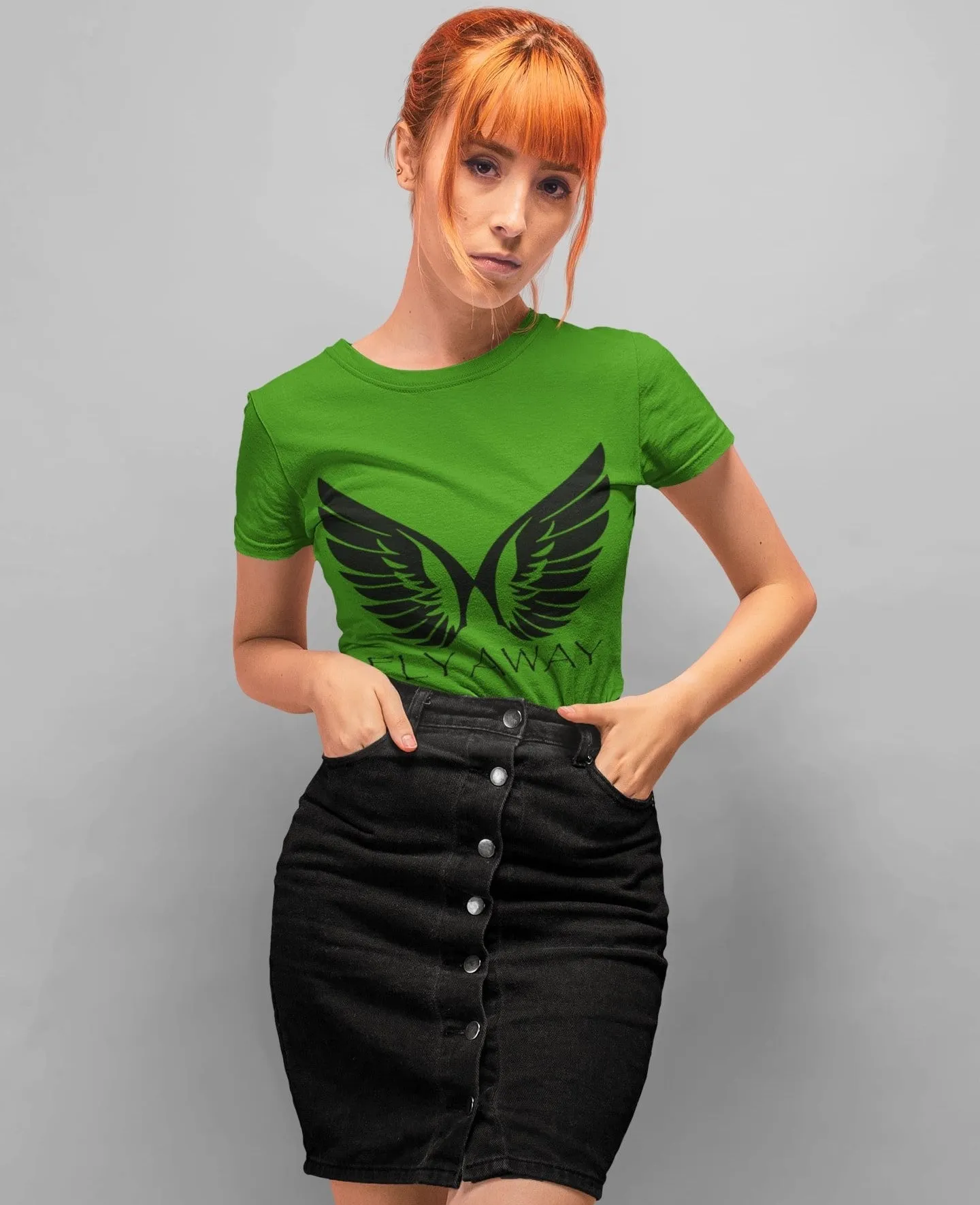 Women Cotton T Shirts (Wings Graphic)