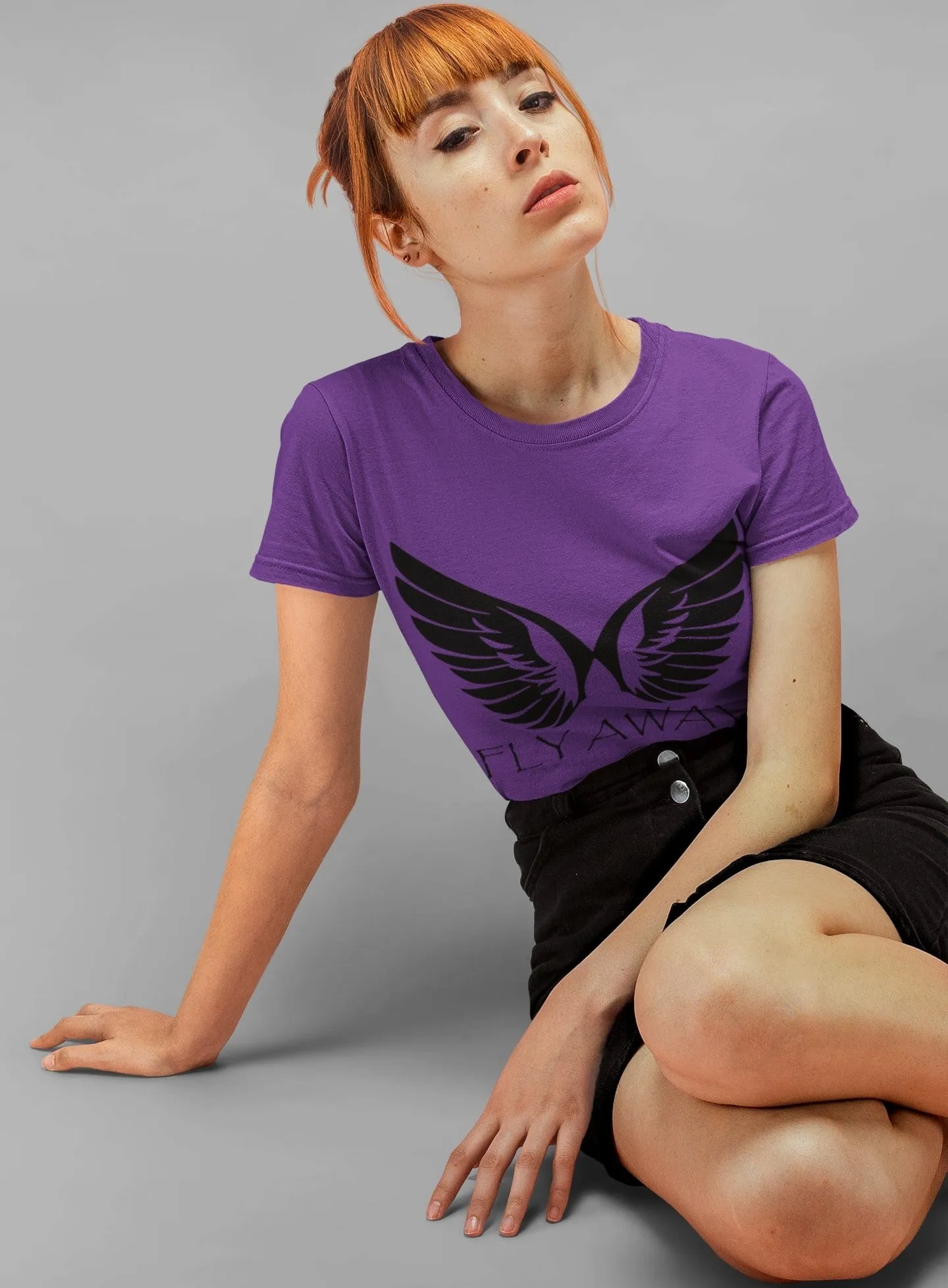 Women Cotton T Shirts (Wings Graphic)