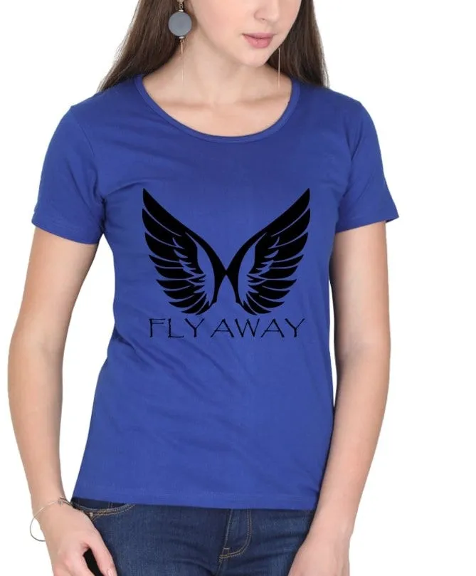 Women Cotton T Shirts (Wings Graphic)