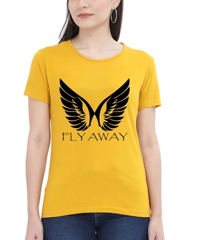 Women Cotton T Shirts (Wings Graphic)