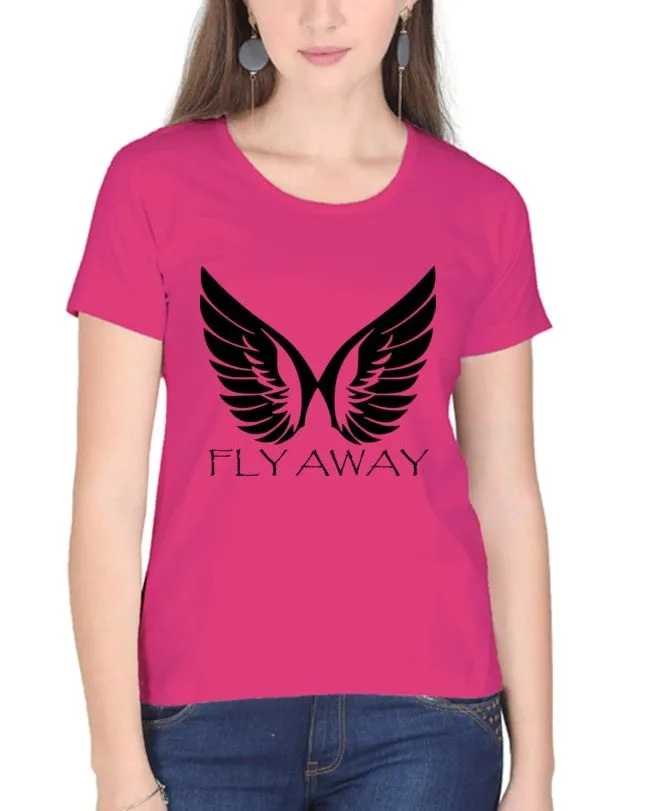 Women Cotton T Shirts (Wings Graphic)