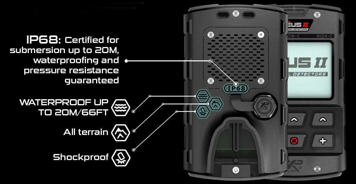 XP Deus II Wireless Metal Detector with 13" x 11" coil, RC control Box and WS6 Headphones