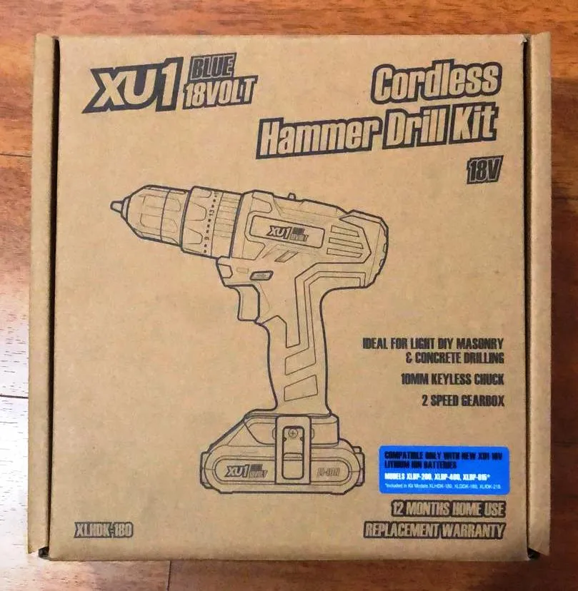 XU1 Blue XLHDK-18018Volt Cordless Hammer Drill Kit